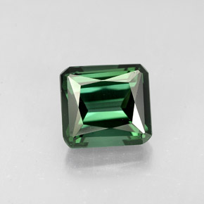 Turmalina verde natural de 2,08 ct, corte esmeralda, VVS