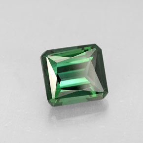Turmalina verde natural de 2,08 ct, corte esmeralda, VVS
