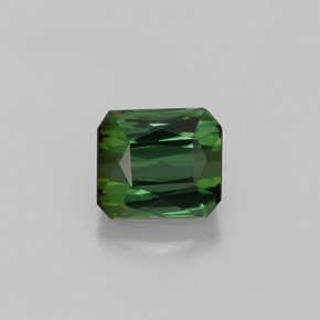 Turmalina verde natural de 1,47 ct, corte esmeralda, VVS