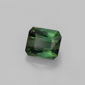 Turmalina verde natural de 1,47 ct, corte esmeralda, VVS
