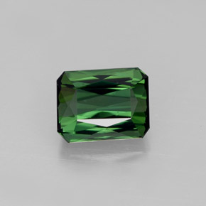 Turmalina verde natural de 1,53 ct, corte esmeralda, VVS