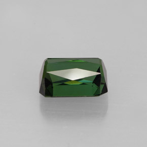 Turmalina verde natural de 1,53 ct, corte esmeralda, VVS