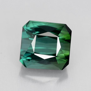 Turmalina verde natural de 1,98 ct, corte esmeralda, VVS