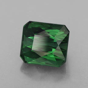 Turmalina verde natural de 2,80 ct, corte esmeralda, VVS