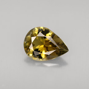 Turmalina amarillo natural de 0,87 ct, en forma de pera, VVS