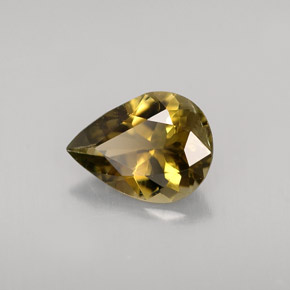 Turmalina amarillo natural de 0,87 ct, en forma de pera, VVS