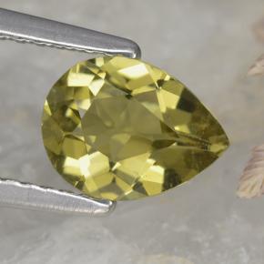 Turmalina amarillo natural de 0,85 ct, en forma de pera, VVS-VS