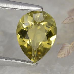Turmalina amarillo natural de 0,85 ct, en forma de pera, VVS-VS