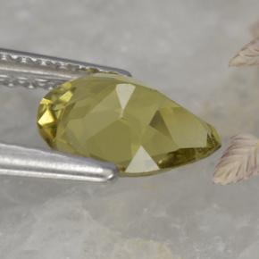 Turmalina amarillo natural de 0,85 ct, en forma de pera, VVS-VS