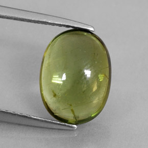 Turmalina verde natural de 3,45 ct, corte óvalo, transparente