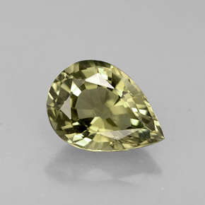 Turmalina verde natural de 1,18 ct, en forma de pera, VVS