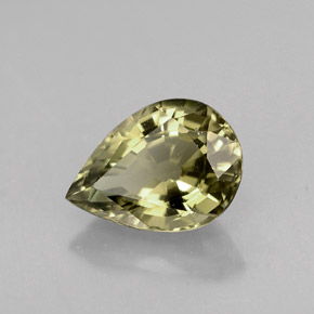 Turmalina verde natural de 1,18 ct, en forma de pera, VVS
