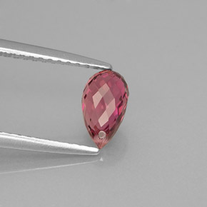 Turmalina rosa natural de 0,88 ct, briolette, VVS-VS