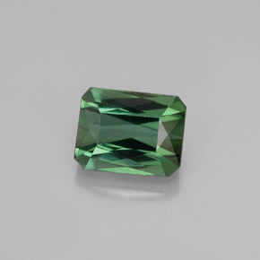 Turmalina verde natural de 1,53 ct, corte esmeralda, VVS