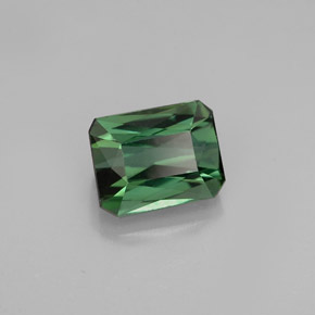Turmalina verde natural de 1,53 ct, corte esmeralda, VVS