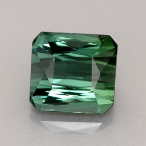 Turmalina verde natural de 2,33 ct, corte esmeralda, VVS