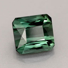 Turmalina verde natural de 2,33 ct, corte esmeralda, VVS