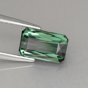 Turmalina verde natural de 1,22 ct, corte esmeralda, VVS