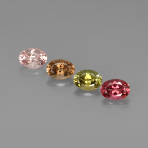 Gemas de turmalina multicolor natural de  ct, corte óvalo, VVS-VS