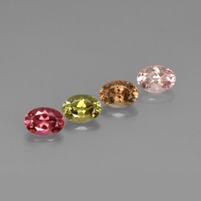 Gemas de turmalina multicolor natural de  ct, corte óvalo, VVS-VS