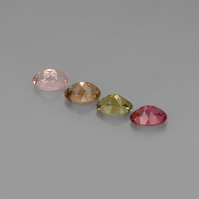Gemas de turmalina multicolor natural de  ct, corte óvalo, VVS-VS