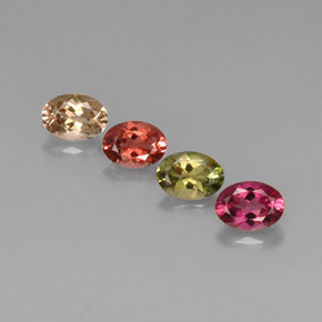 Gemas de turmalina multicolor natural de  ct, corte óvalo, VVS-VS