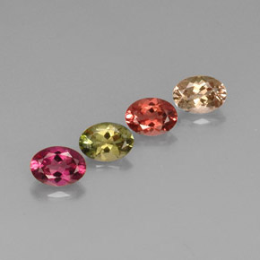 Gemas de turmalina multicolor natural de  ct, corte óvalo, VVS-VS