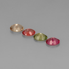 Gemas de turmalina multicolor natural de  ct, corte óvalo, VVS-VS