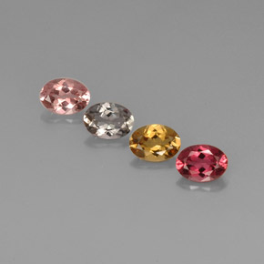 Gemas de turmalina multicolor natural de  ct, corte óvalo, VVS-VS
