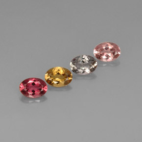 Gemas de turmalina multicolor natural de  ct, corte óvalo, VVS-VS