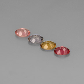 Gemas de turmalina multicolor natural de  ct, corte óvalo, VVS-VS