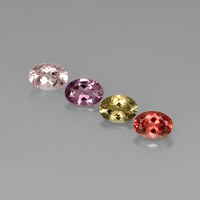 Gemas de turmalina multicolor natural de  ct, corte óvalo, VVS-VS