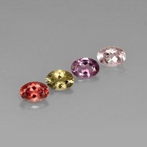 Gemas de turmalina multicolor natural de  ct, corte óvalo, VVS-VS