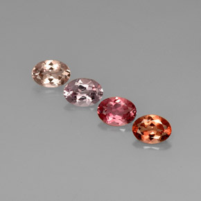 Gemas de turmalina multicolor natural de  ct, corte óvalo, VVS-VS