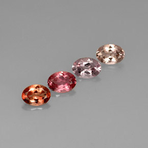 Gemas de turmalina multicolor natural de  ct, corte óvalo, VVS-VS
