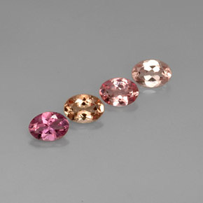Gemas de turmalina multicolor natural de  ct, corte óvalo, VVS-VS