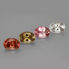 Gemas de turmalina multicolor natural de  ct, corte óvalo, VVS-VS