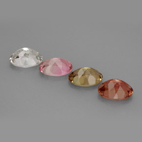 Gemas de turmalina multicolor natural de  ct, corte óvalo, VVS-VS