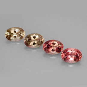 Gemas de turmalina multicolor natural de  ct, corte óvalo, VVS-VS