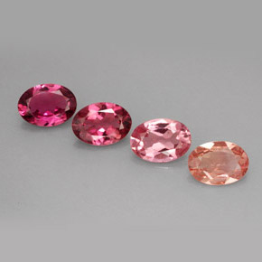 Gemas de turmalina multicolor natural de  ct, corte óvalo, VVS-VS