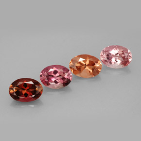 Gemas de turmalina multicolor natural de  ct, corte óvalo, VVS-VS