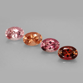 Gemas de turmalina multicolor natural de  ct, corte óvalo, VVS-VS