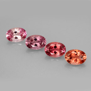 Gemas de turmalina multicolor natural de  ct, corte óvalo, VVS-VS