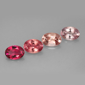 Gemas de turmalina multicolor natural de  ct, corte óvalo, VVS-VS