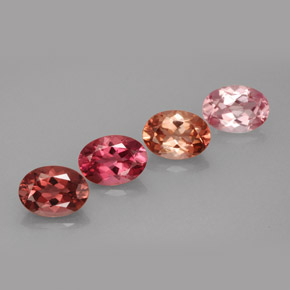 Gemas de turmalina multicolor natural de  ct, corte óvalo, VVS-VS