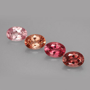 Gemas de turmalina multicolor natural de  ct, corte óvalo, VVS-VS