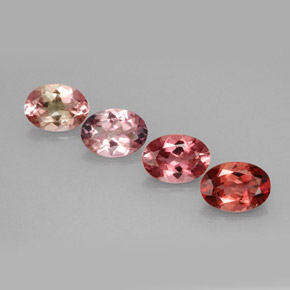 Gemas de turmalina multicolor natural de  ct, corte óvalo, VVS-VS