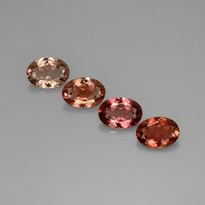Gemas de turmalina multicolor natural de  ct, corte óvalo, VVS-VS