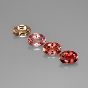 Gemas de turmalina multicolor natural de  ct, corte óvalo, VVS-VS