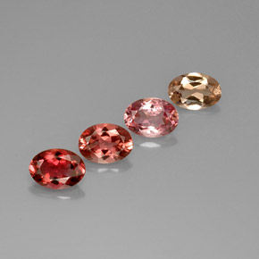 Gemas de turmalina multicolor natural de  ct, corte óvalo, VVS-VS